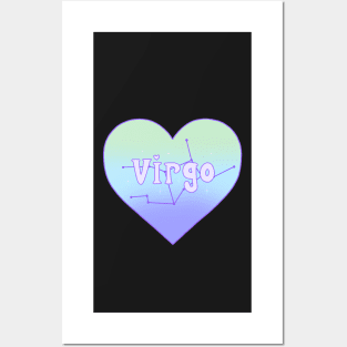 Virgo Constellation Heart Posters and Art